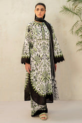 3-PC Unstitched Digital Printed Lawn By Jazmin | USE-9197